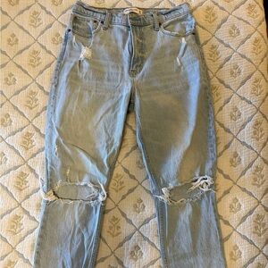 Abercrombie & Fitch Light Blue Ripped Skinny Jeans